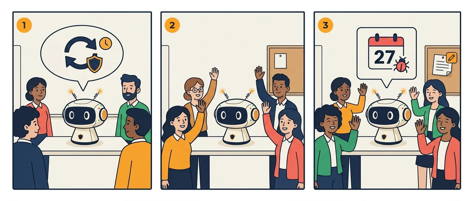 Storyboard: Update or Not? in three steps.